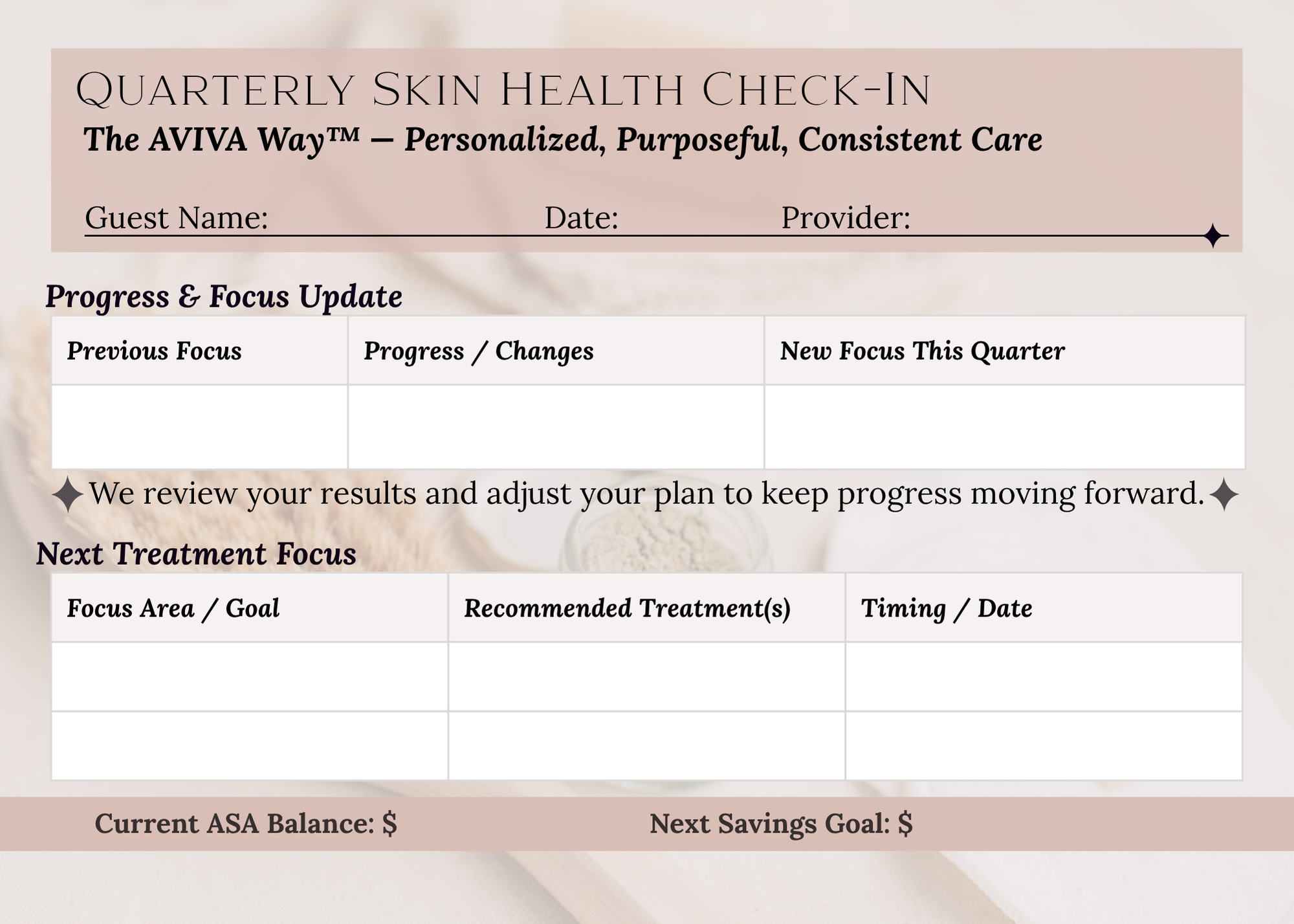Quarterly Skin Health Check-In